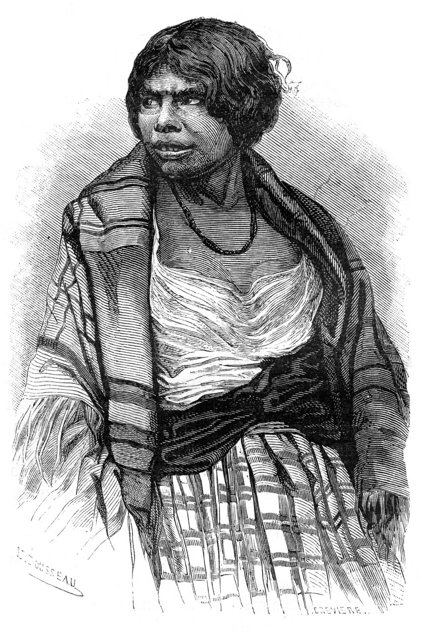 Mikmaq kvinna, Cape Breton, Nova Scotia, Kanada, 1800-talet. av Henri Rousseau