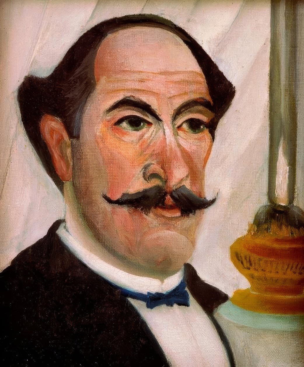 Porträtt av konstnären själv med en lampa av Henri Rousseau
