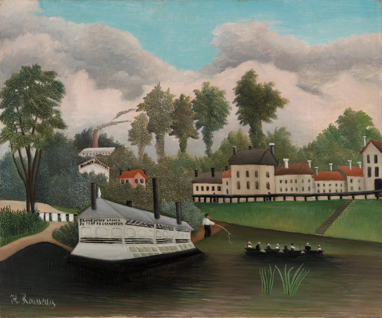 Tvättbåten i Pont de Charenton av Henri Rousseau
