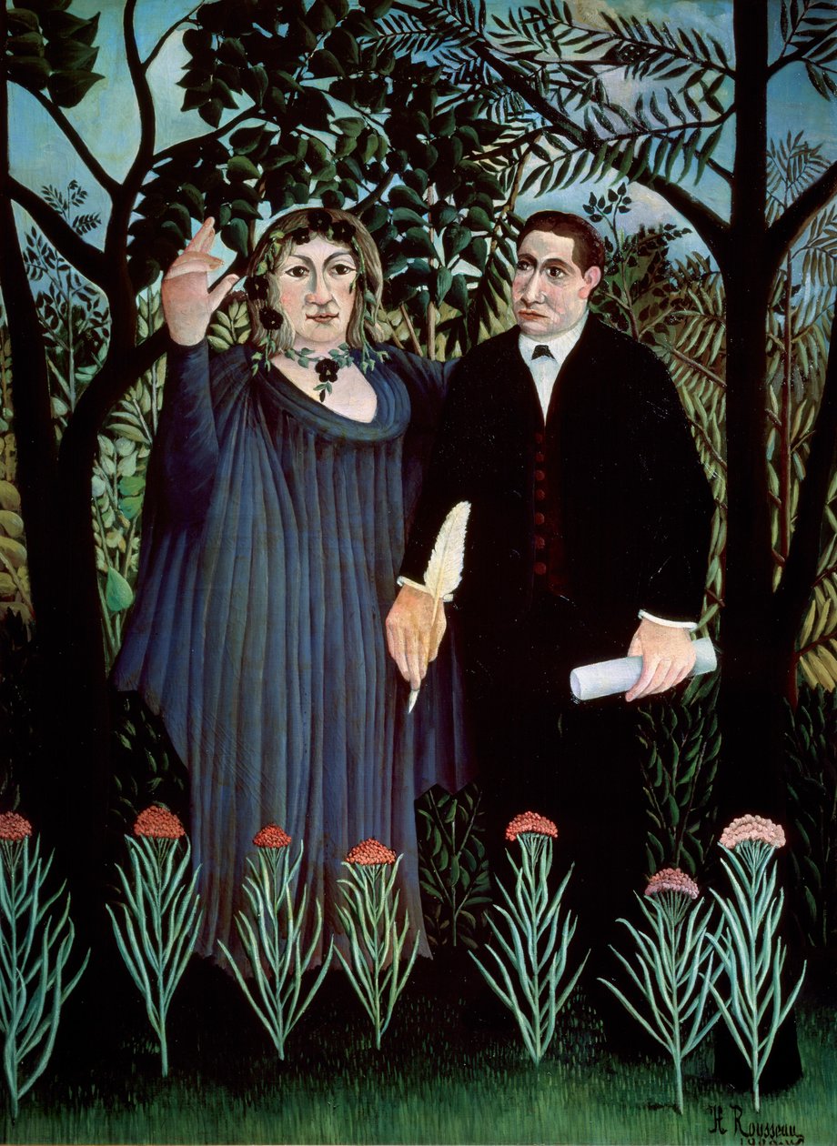 Poeten och hans musa. Porträtt av Guillaume Apollinaire och Marie Laurencin, 1909 av Henri Rousseau