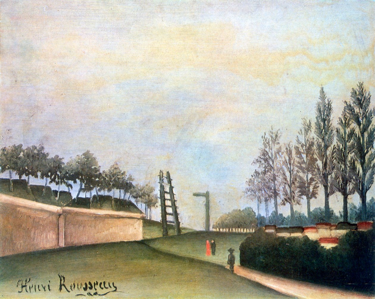 Utsikt över befästningarna till vänster om Vanves-porten, 1909 av Henri Rousseau