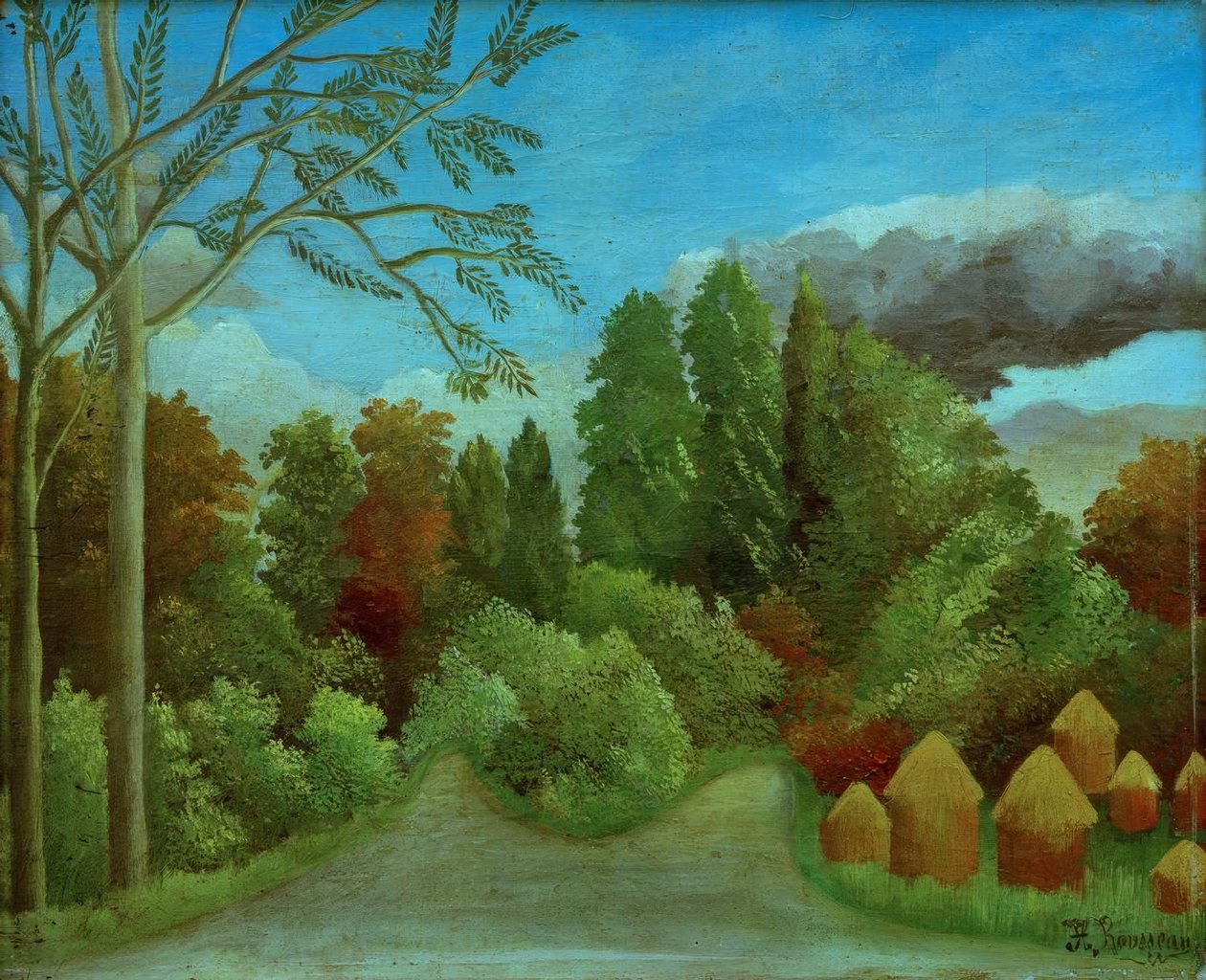 Utsikt över stranden av Oise av Henri Rousseau