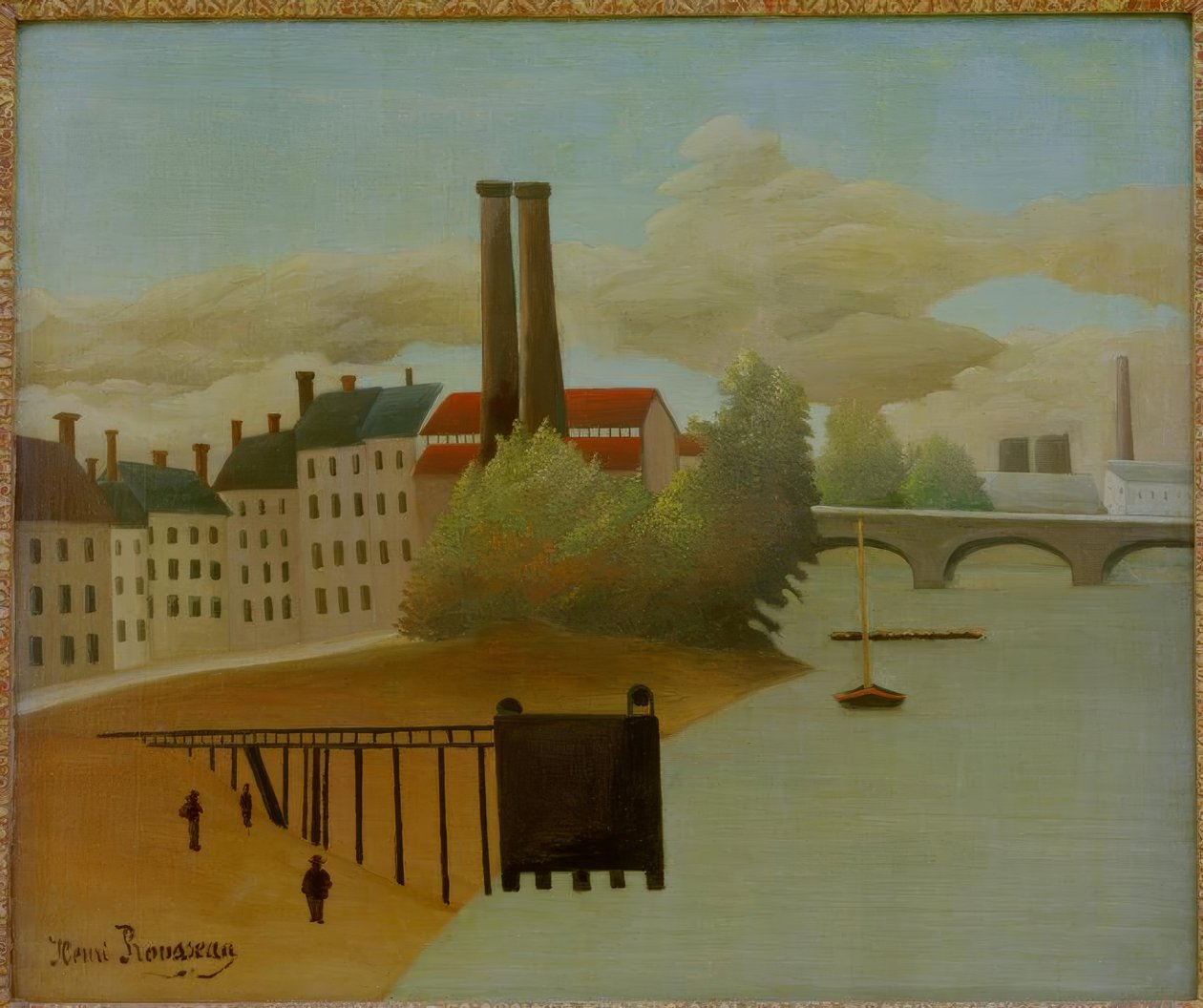 Utsikt över utkanten av Paris av Henri Rousseau