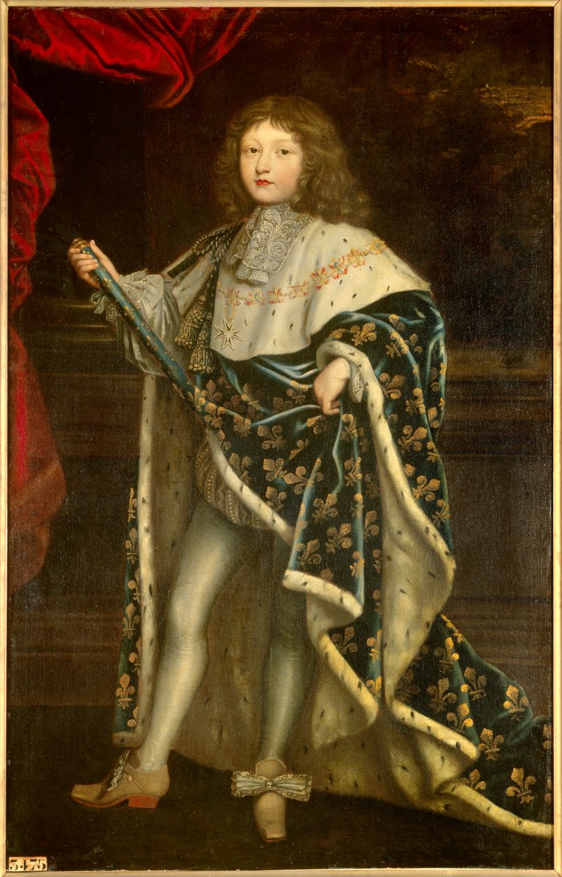 Porträtt av Louis XIV barn (1638 - 1715) i helig dräkt. Målning av Henri Testelin (1616 - 1695) av Henri Testelin