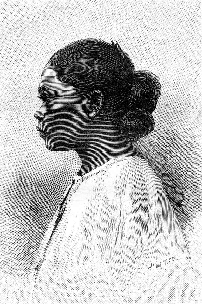 Malaysisk kvinna, 1800-talet av Henri Thiriat