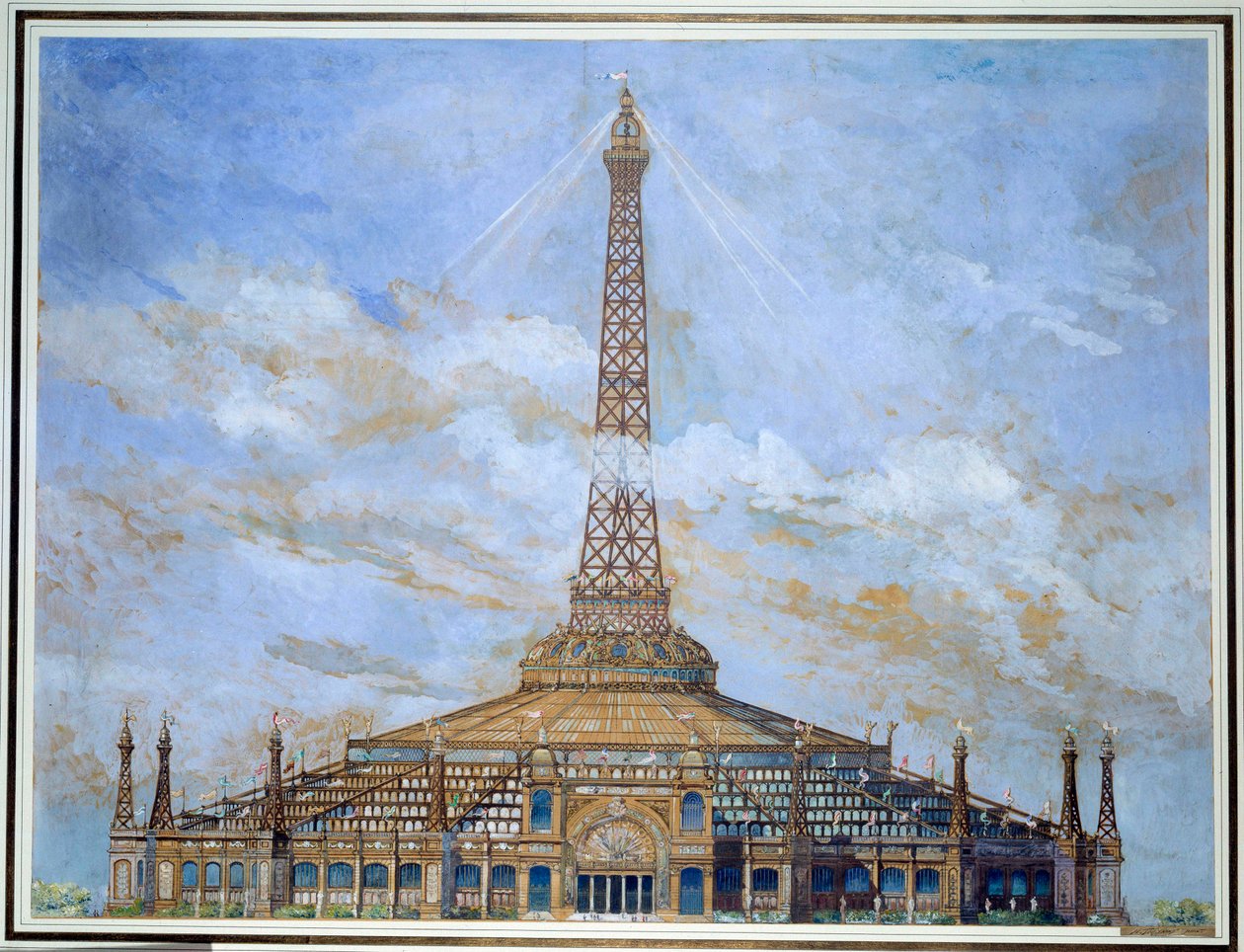 Design av Eiffeltornet för 1900 års världsutställning Gouache av Henri Toussaint (1849-1911) 1900 Sön. 0,9x1,14 m Paris, musee d