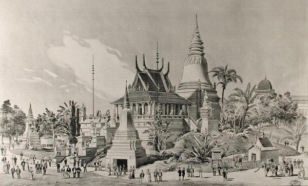 Det kambodjanska palatset på Trocadero, den universella utställningen 1900 av Henri Toussaint