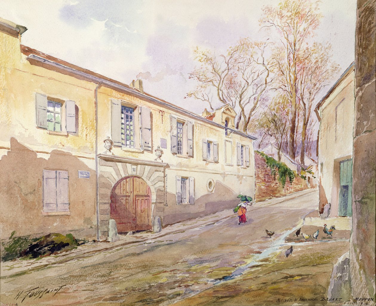 Huset Armande Bejart (1642-1700) i Meudon, ca 1906 (wc på papper) av Henri Toussaint