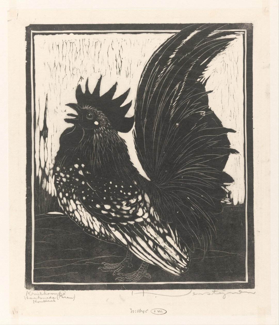 Krielhaantje (originaltitel på objekt) av Henri Verstijnen (signed by artist)