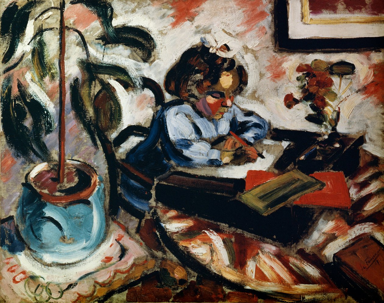 En liten skolflicka, 1907. av Henri Victor Gabriel Le Fauconnier