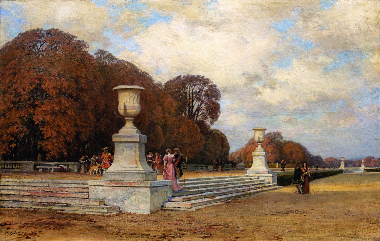De rosa marmortrapporna i Versailles, 1899. av Henri Zuber