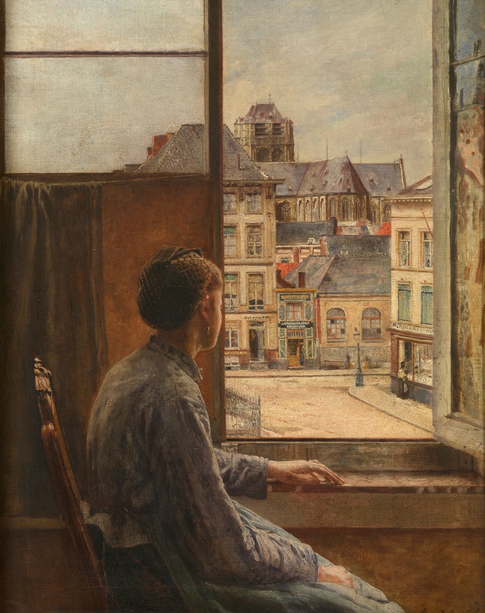 Teniersplace i Antwerpen (olja på duk) av Henri de Braekeleer