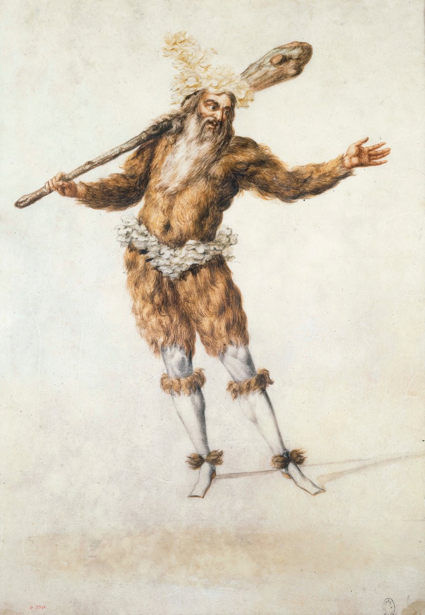 Balettdräkt av en vild man, ca 1654 (gouache) av Henri de Gissey