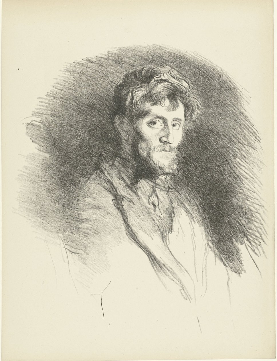 Portret van man sätter baard Porträtt av en skäggig man The Trial (serietitel) av Henri de Groux