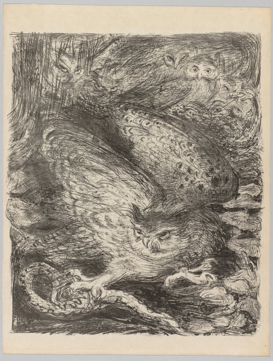 The Vintages!: Seven Owls and a Serpent, ca. 1900. av Henri de Groux