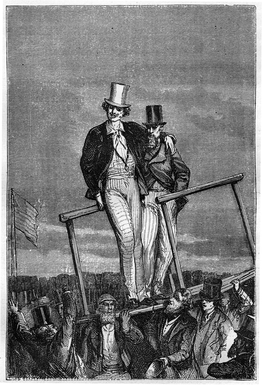 Illustration av boken "Från jorden till månen" av Jules Verne, Hetzel-utgåvan - Les voyages extraordinaire av Henri de Montaut
