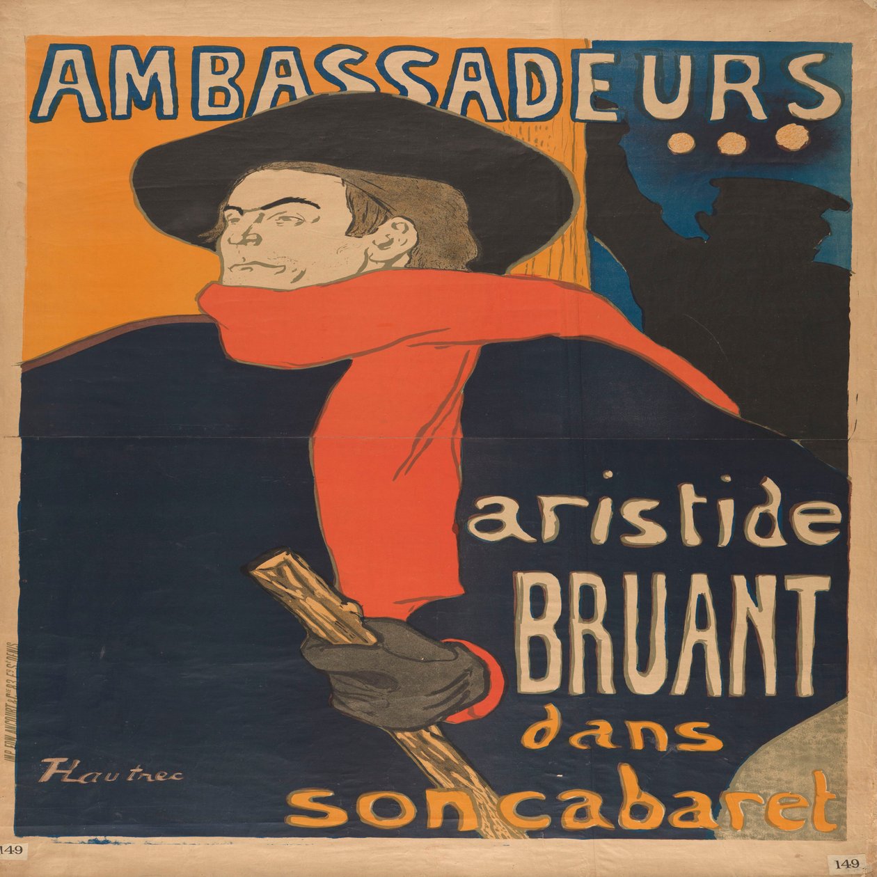 Ambassadeurs Aristide Bruant in seinem Kabarett av Henri de Toulouse-Lautrec