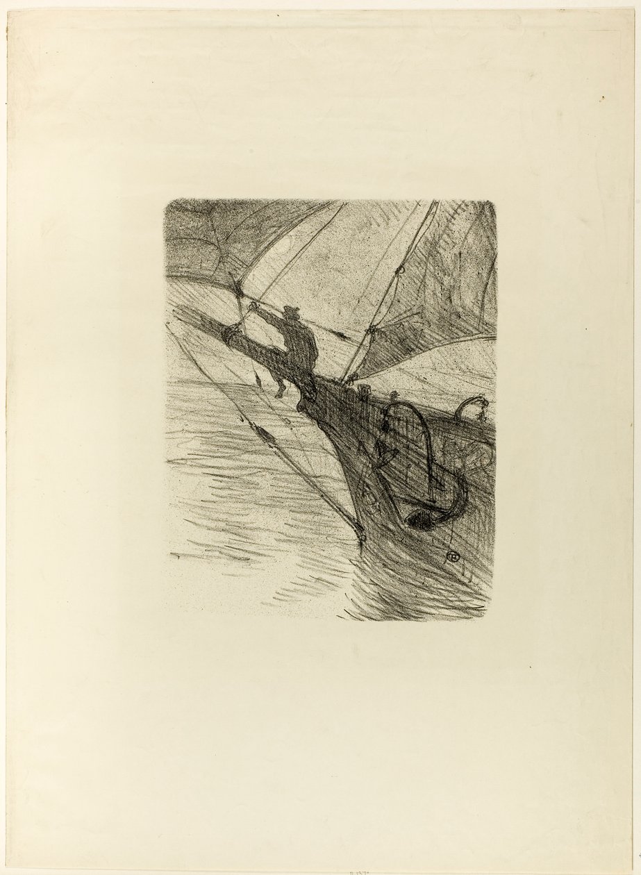 At Sea by Night, från Melodier av Désiré Dihau av Henri de Toulouse-Lautrec