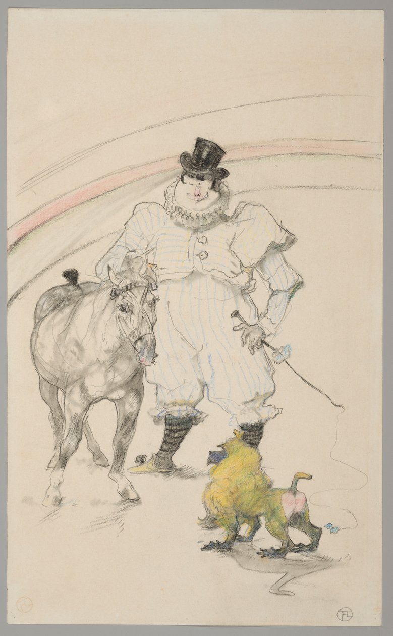 På cirkus: Dresserad ponny och babian av Henri de Toulouse-Lautrec