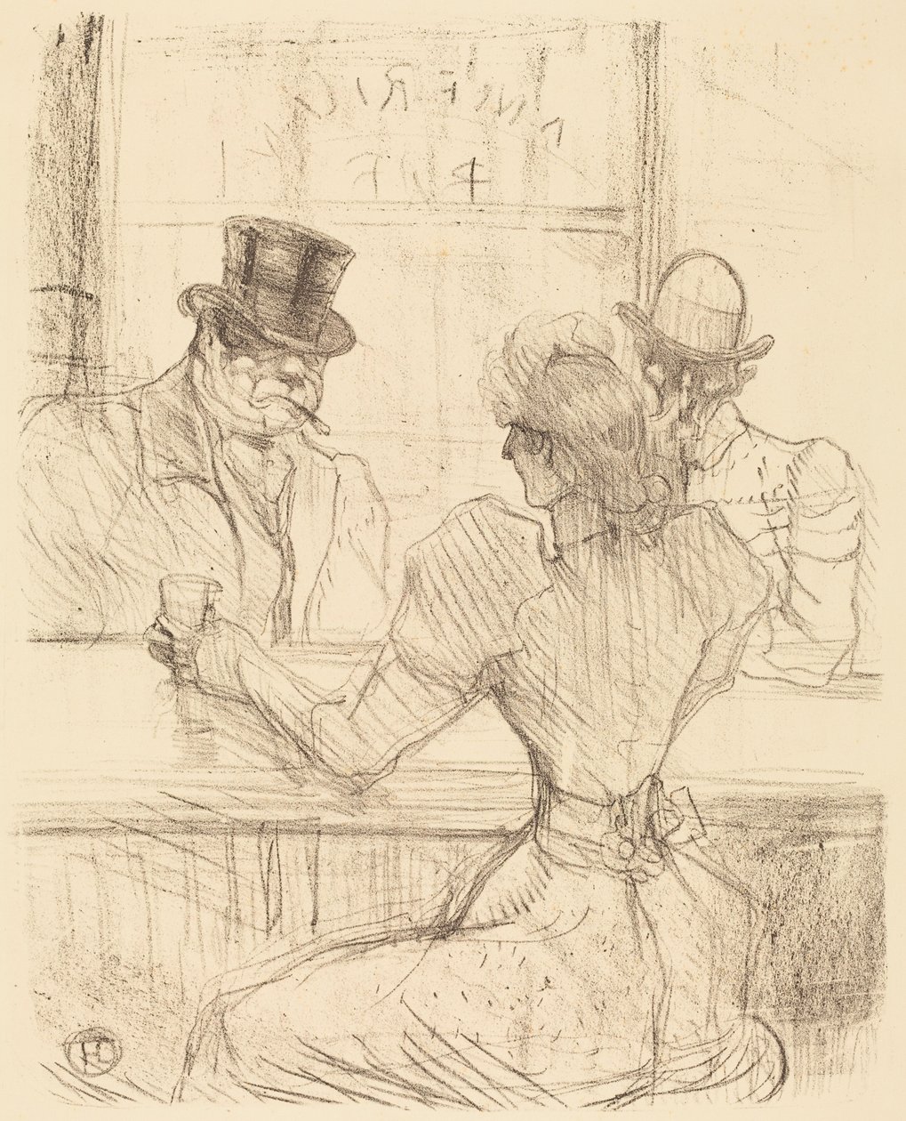 På Picton Bar, rue Scribe (Au bar Picton, rue Scribe) av Henri de Toulouse-Lautrec