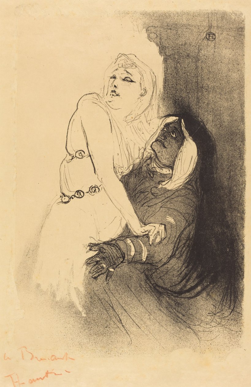 På Renaissance: Sarah Bernhardt i ”Phedre” (A la Renaissance: Sarah Bernhardt i ”Phèdre”) av Henri de Toulouse-Lautrec