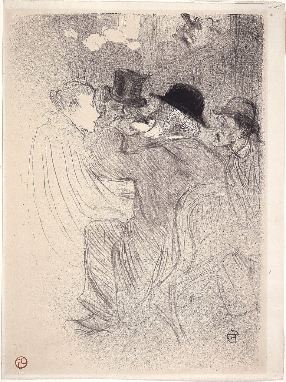 På Moulin Rouge: A Rude! En riktig oförskämd! (At The Moulin Rouge - A Rude! A True Rude!) 1893 (litografi) av Henri de Toulouse Lautrec