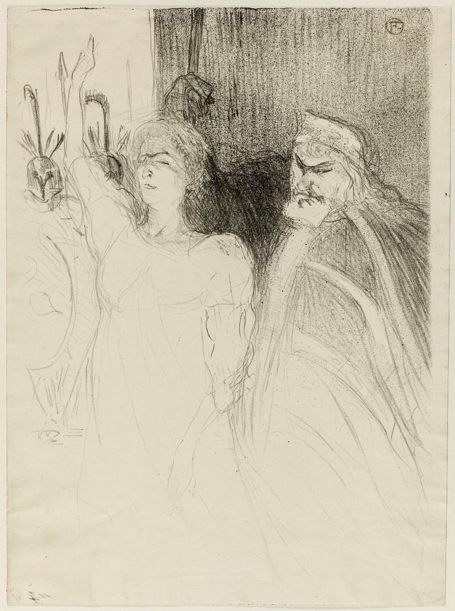 Bartet och Mounet-Sully, i Antigone av Henri de Toulouse-Lautrec