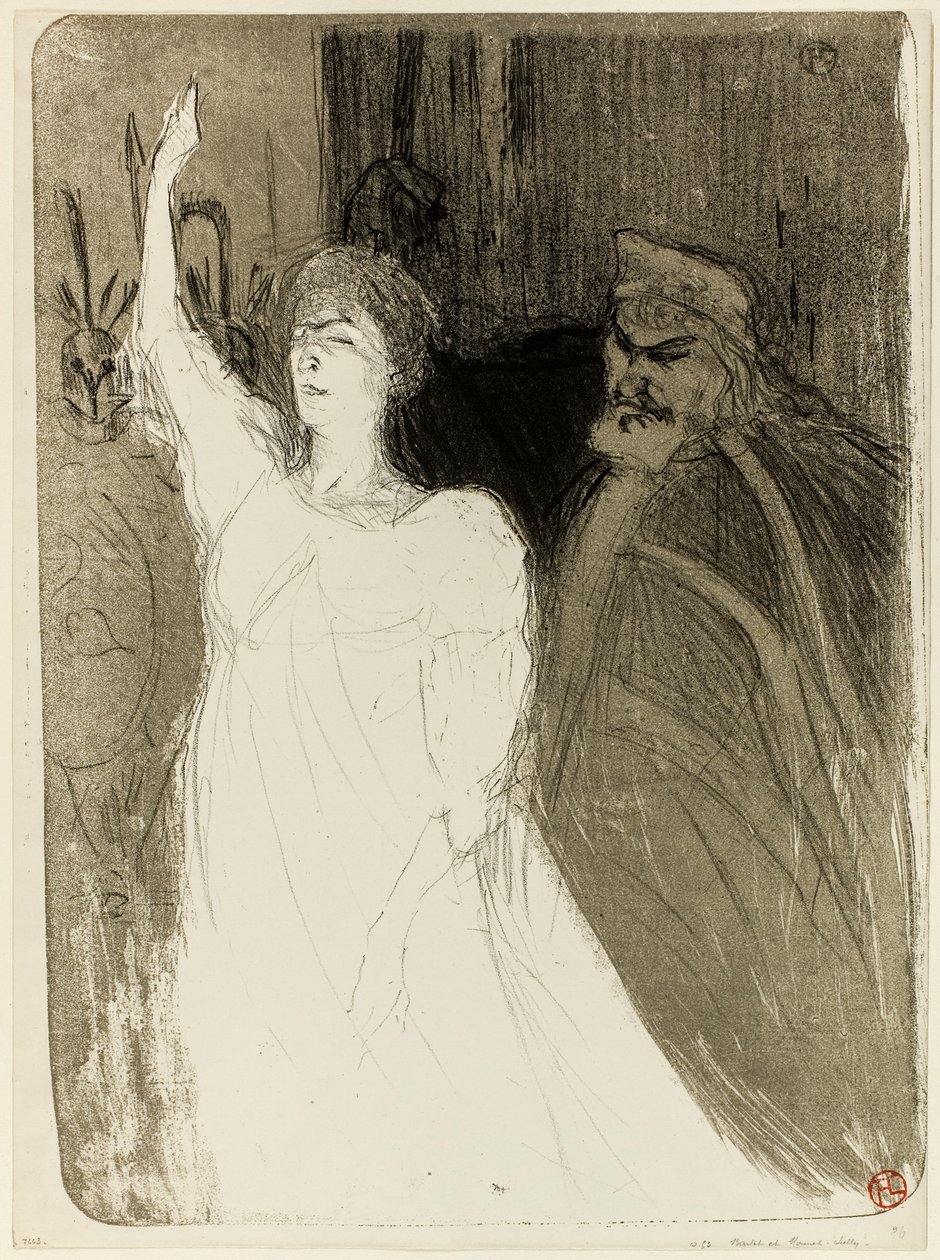 Bartet och Mounet-Sully, i Antigone av Henri de Toulouse-Lautrec