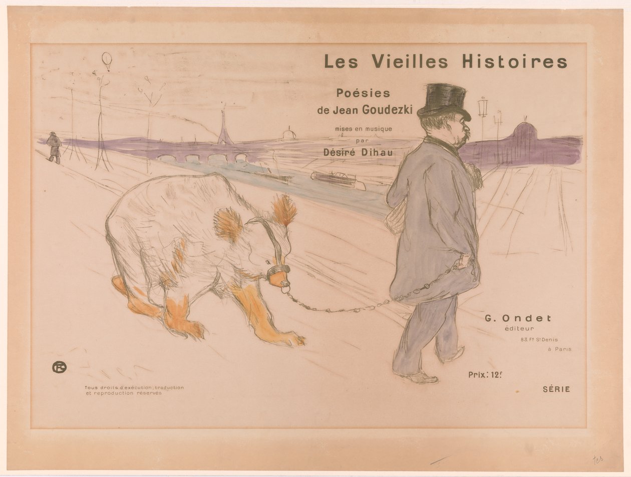 Omslagsdesign för "Les Vieilles Histoires" av Henri de Toulouse-Lautrec
