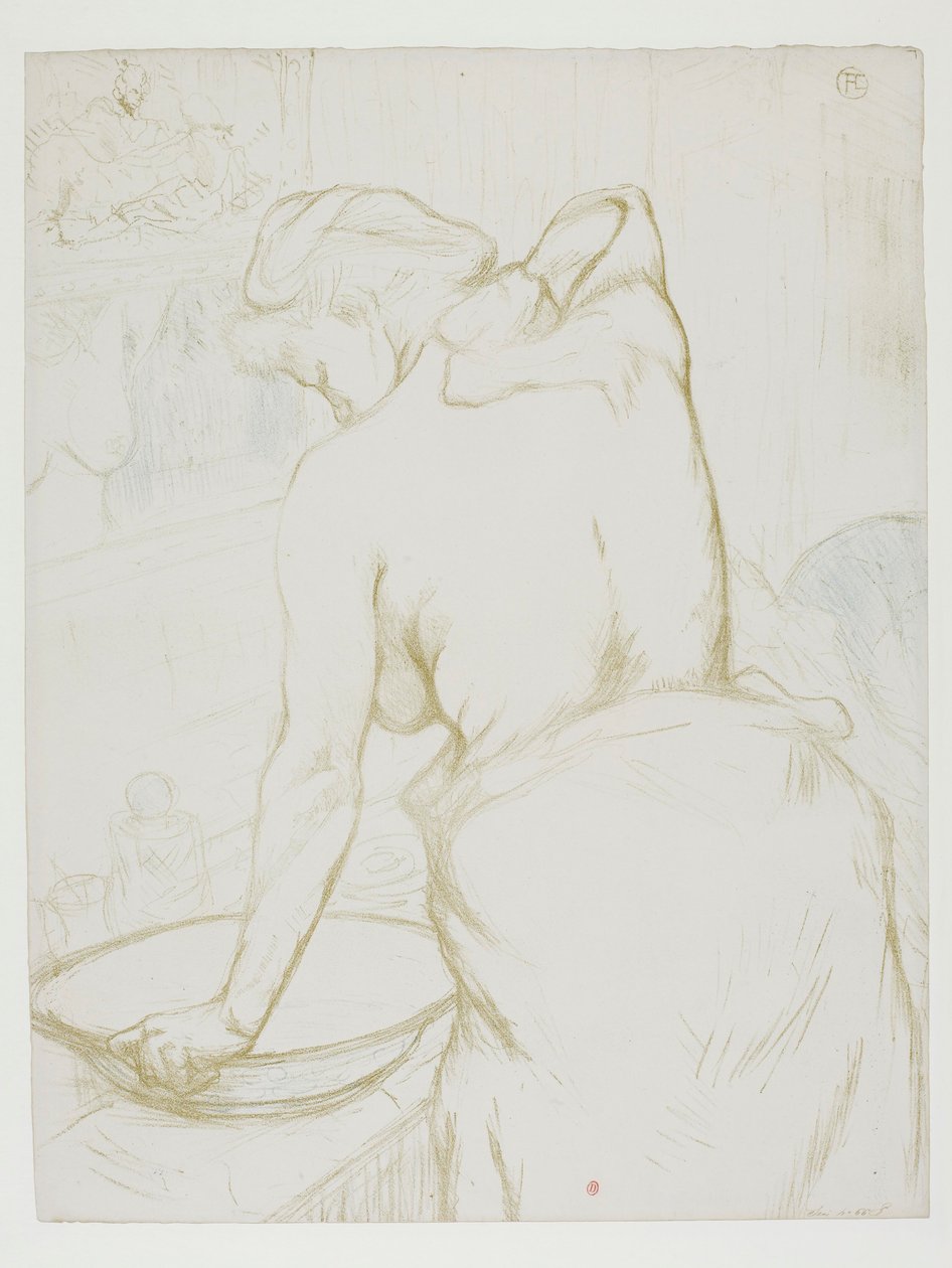 De: Kvinna som tvättar sig av Henri de Toulouse-Lautrec