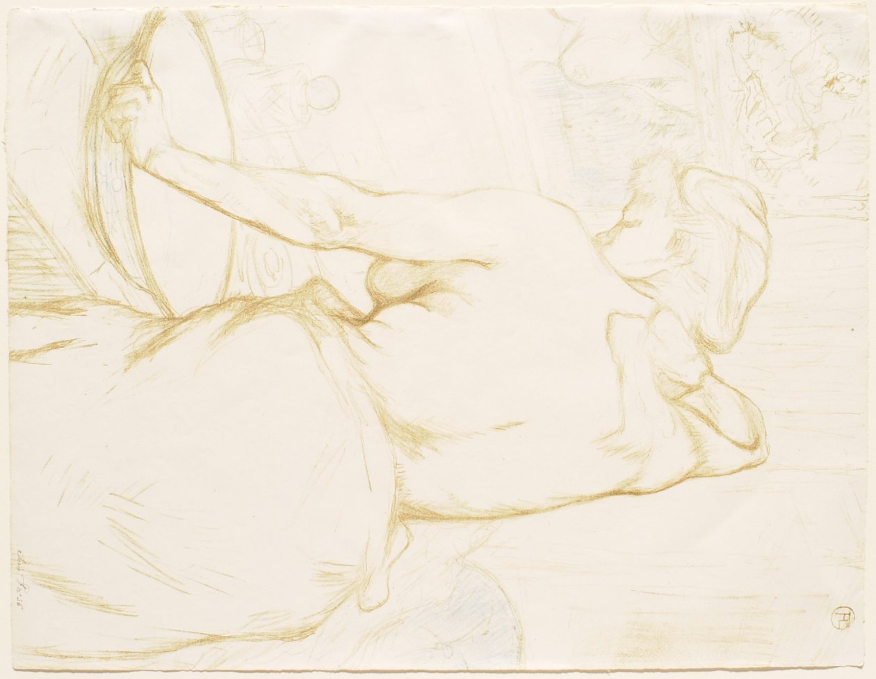 Elles: Kvinna som tvättar sig - Toaletten av Henri de Toulouse-Lautrec