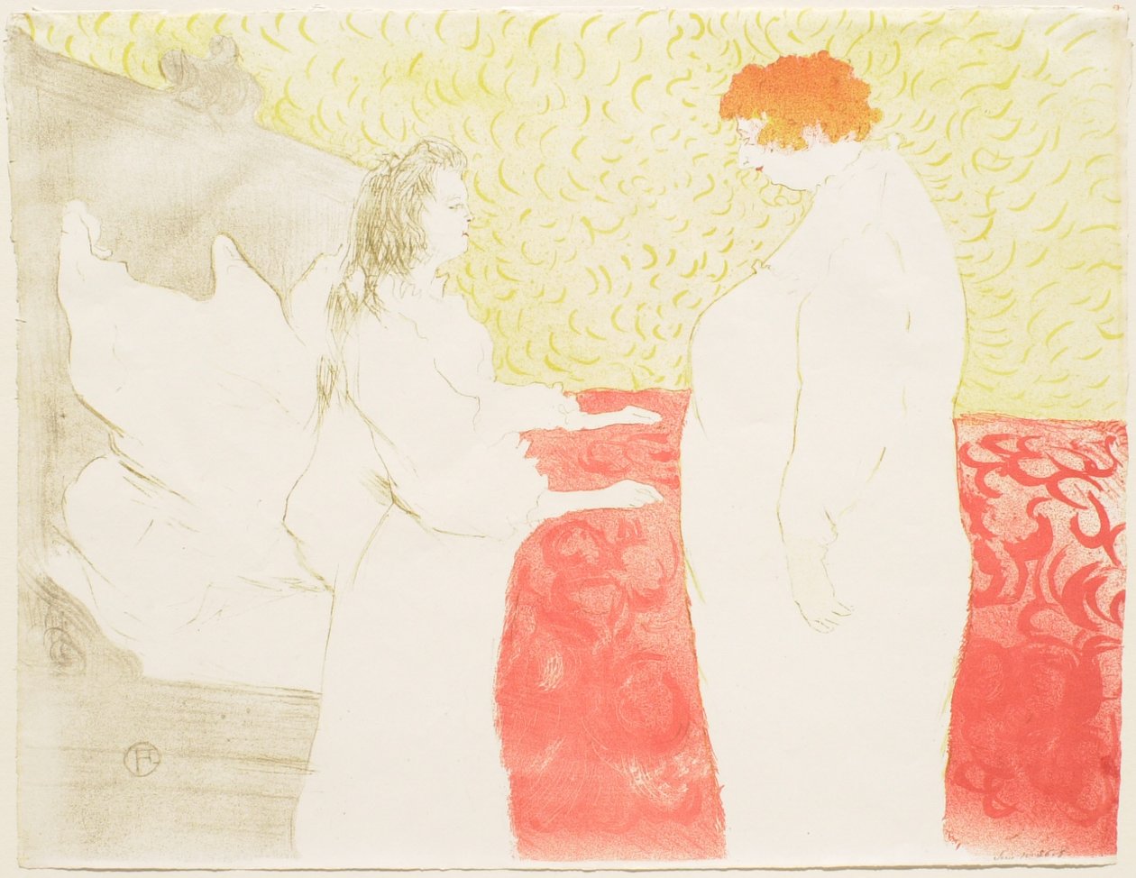 Elles: Kvinna i säng, sedd i profil - Uppvaknandet av Henri de Toulouse-Lautrec