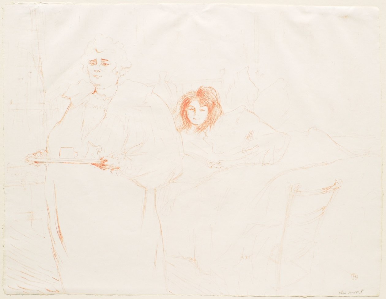 Elles: Kvinna med bricka: Frukost - Mme Baron och Mlle Popo av Henri de Toulouse-Lautrec
