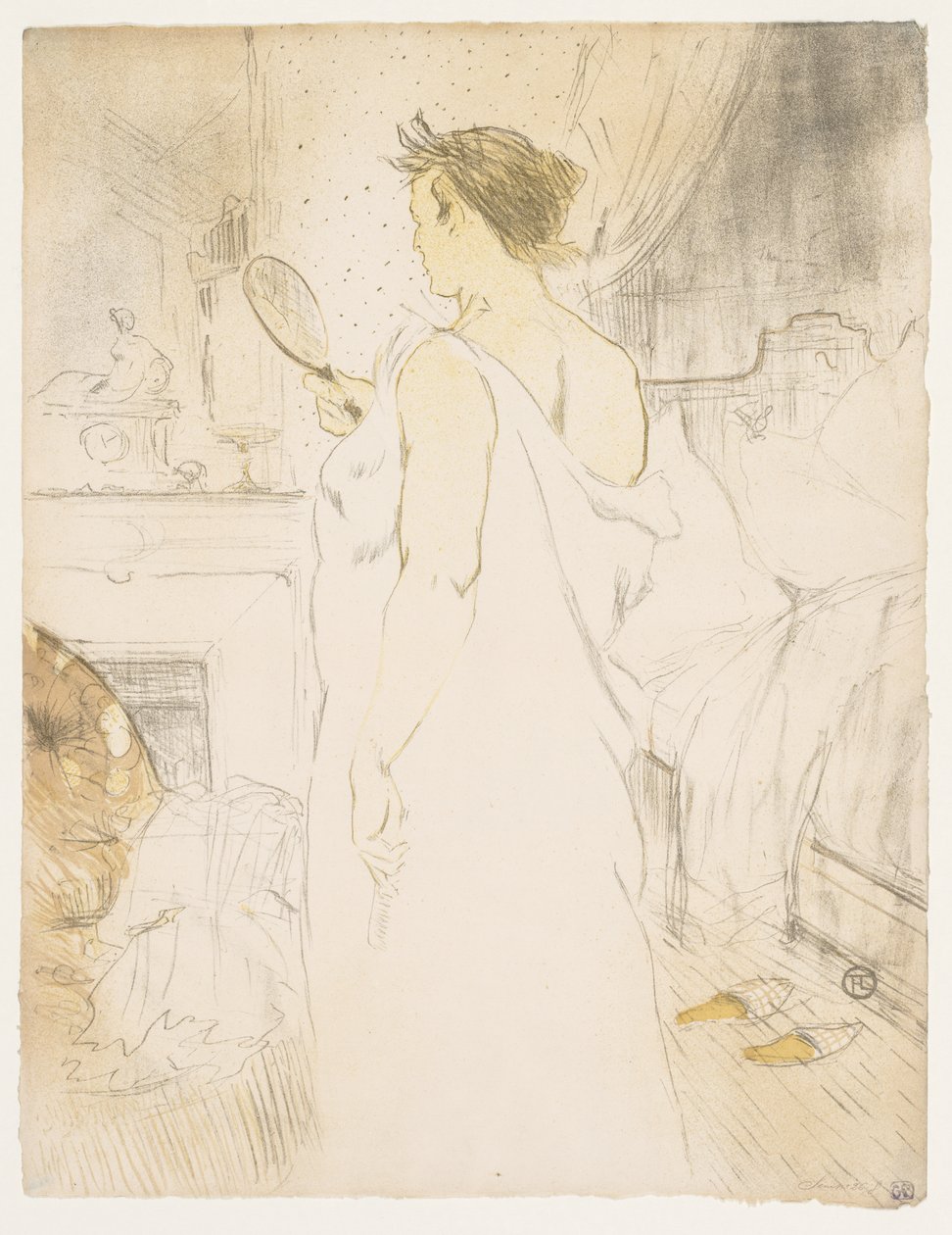 Elles: Kvinna med en handspegel av Henri de Toulouse-Lautrec