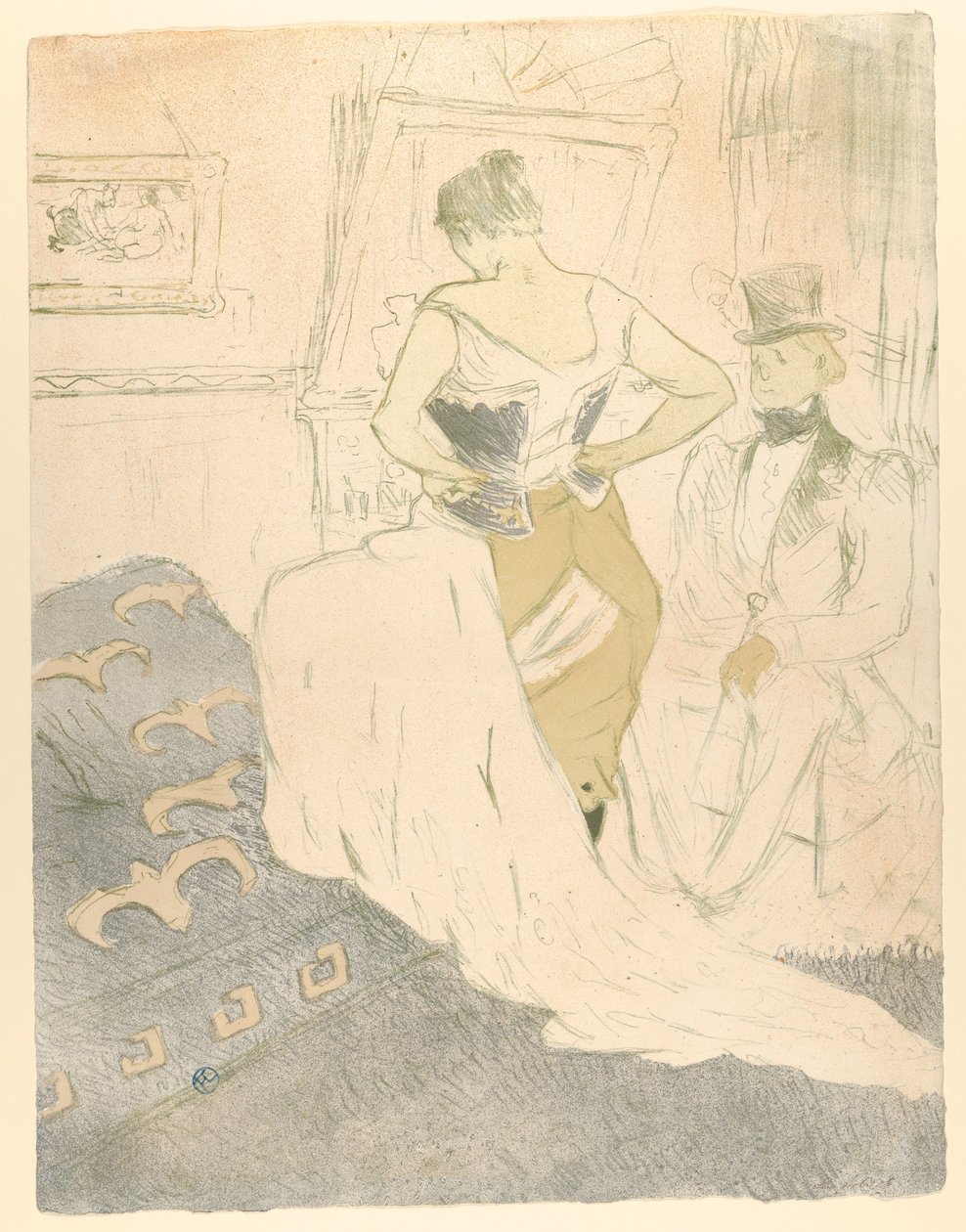 Så här knäpper man en korsett, ur ”Elles” av Henri de Toulouse-Lautrec