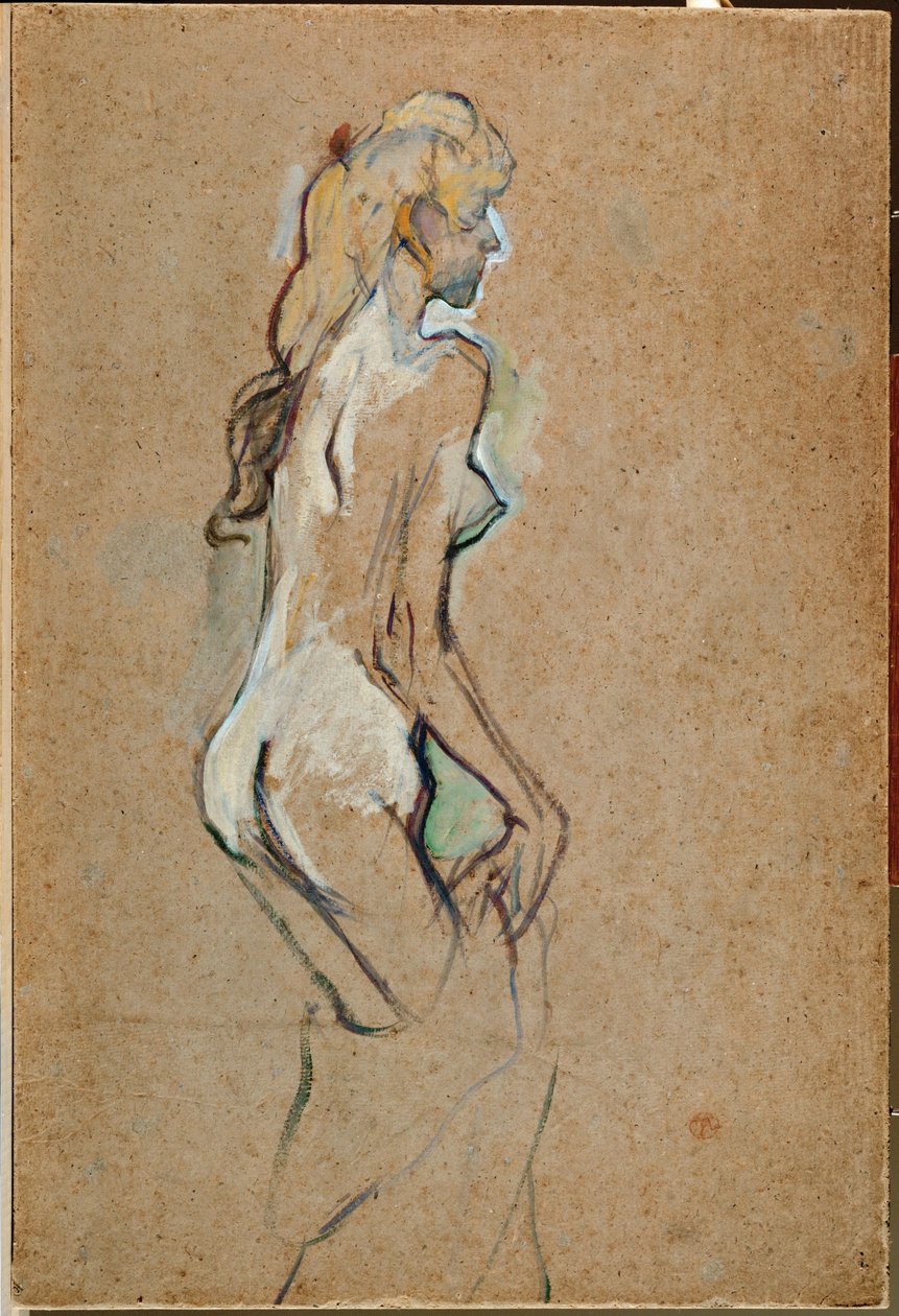 Fillette nue - Naken flicka av Henri de Toulouse-Lautrec