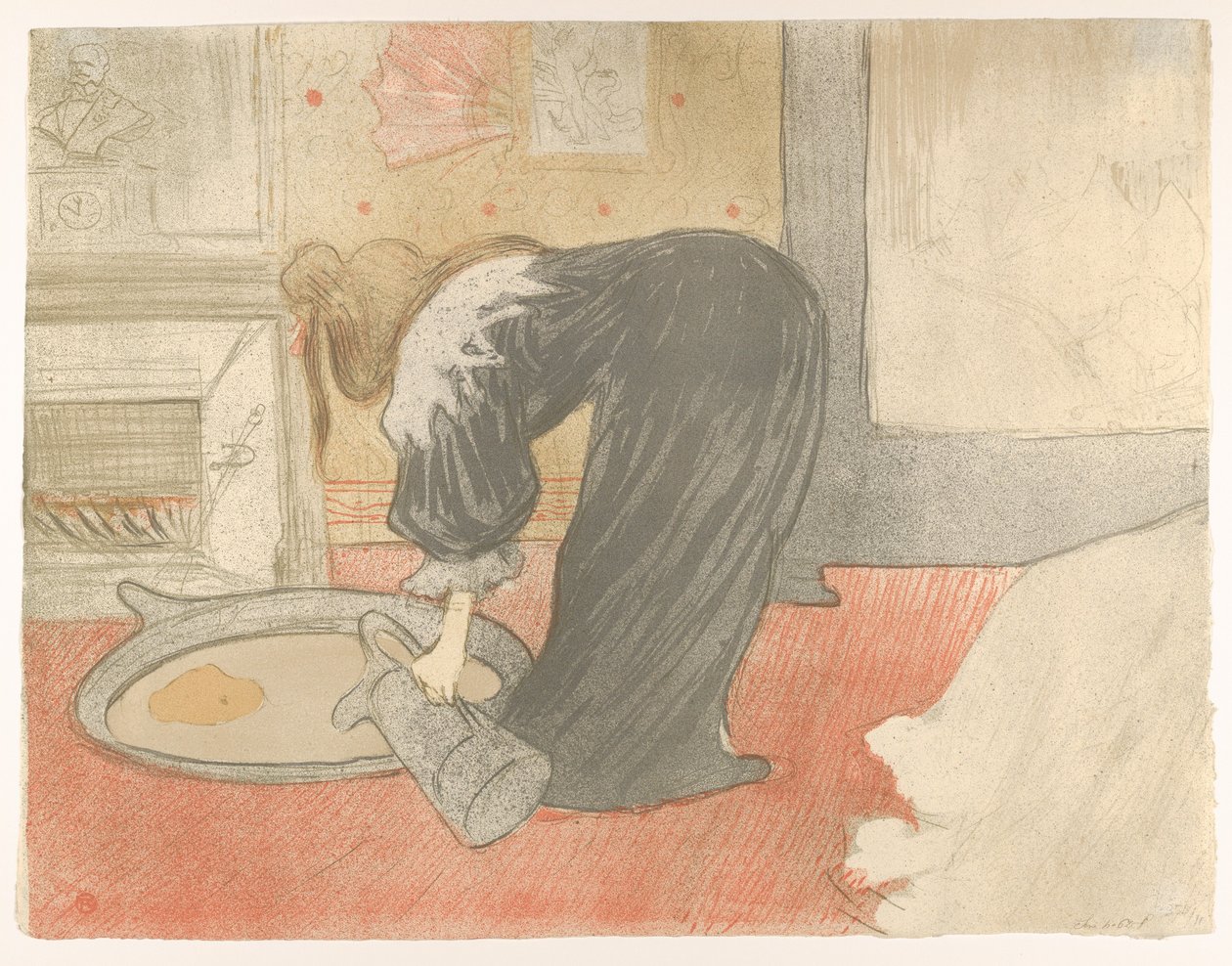 Att fylla ett badkar, ur «Elles» av Henri de Toulouse-Lautrec