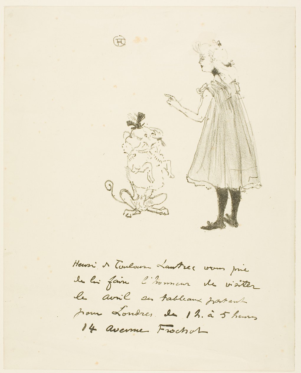 Inbjudan till en utställning av Henri de Toulouse-Lautrec
