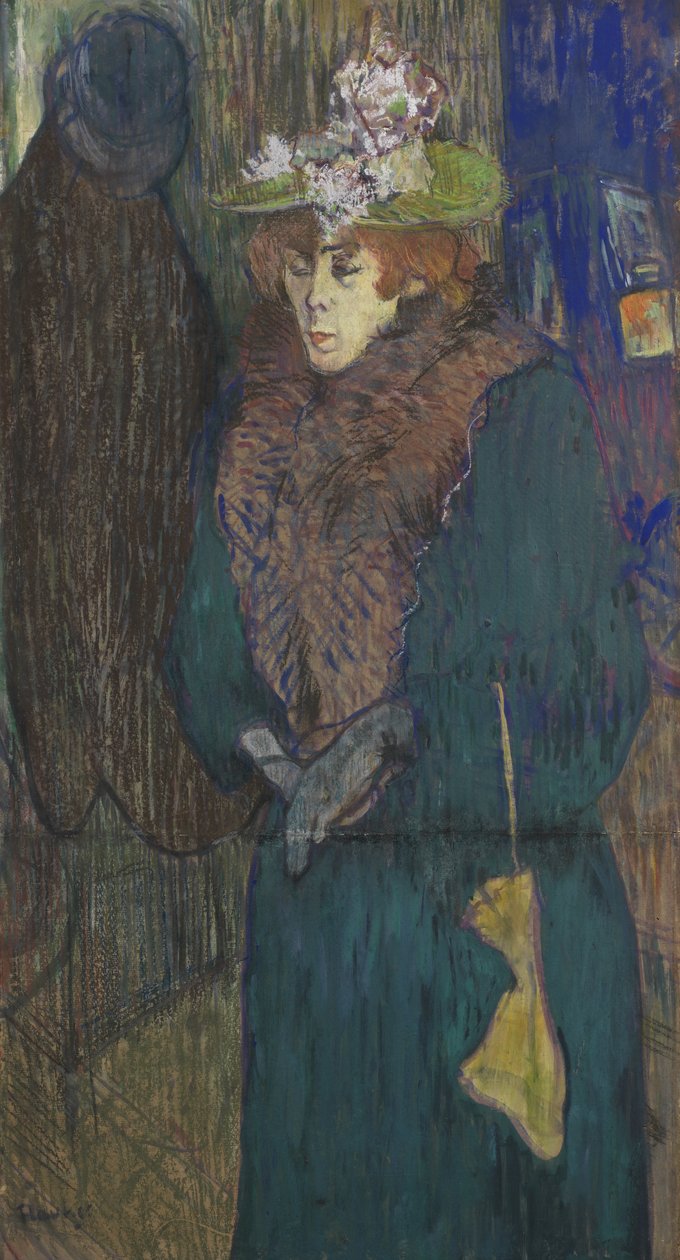 Jane Avril i ingången till Moulin Rouge, ca 1892 (pastell och gouache på kartong) av Henri de Toulouse Lautrec