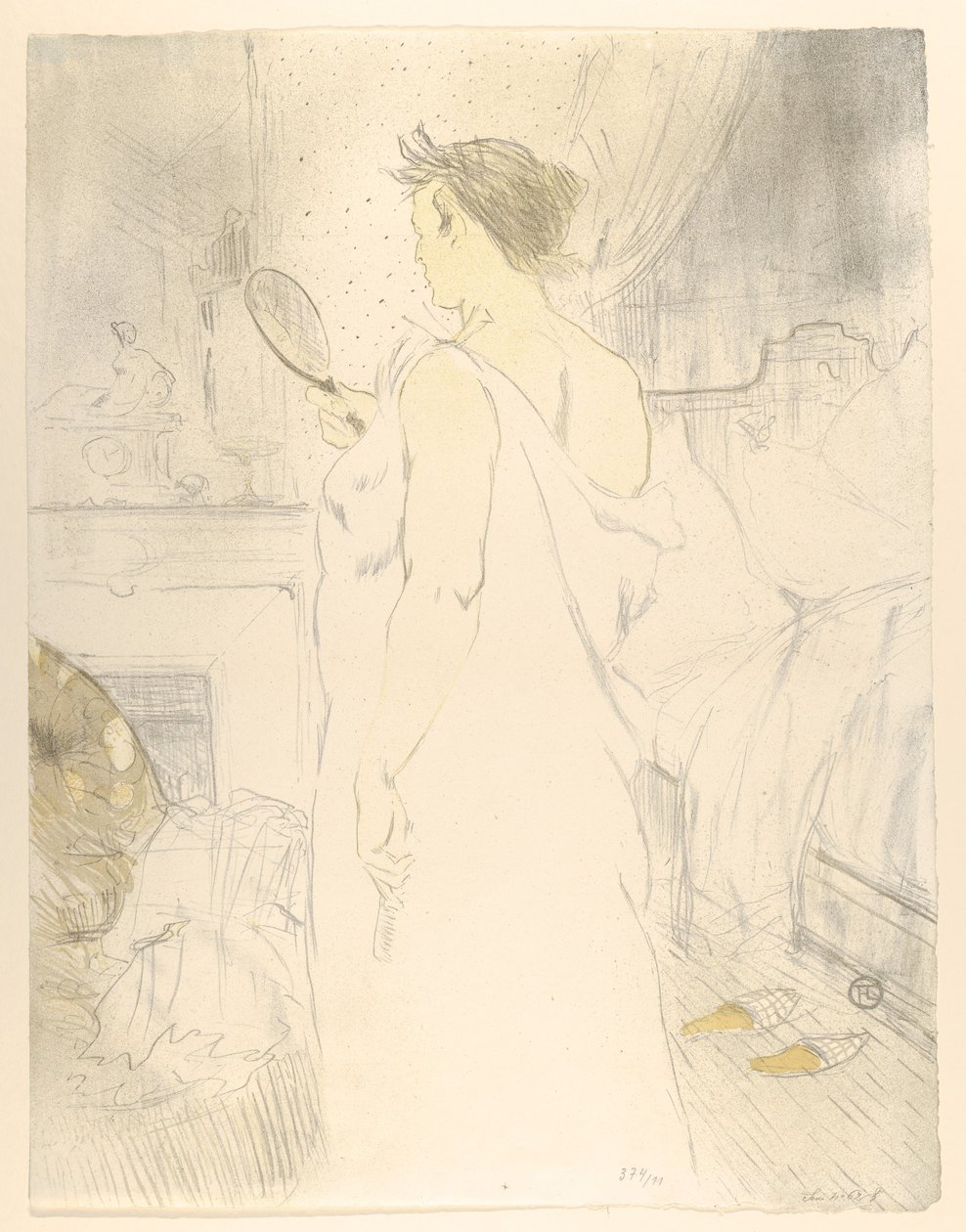 Att se sig i en spegel, ur "Elles" av Henri de Toulouse-Lautrec