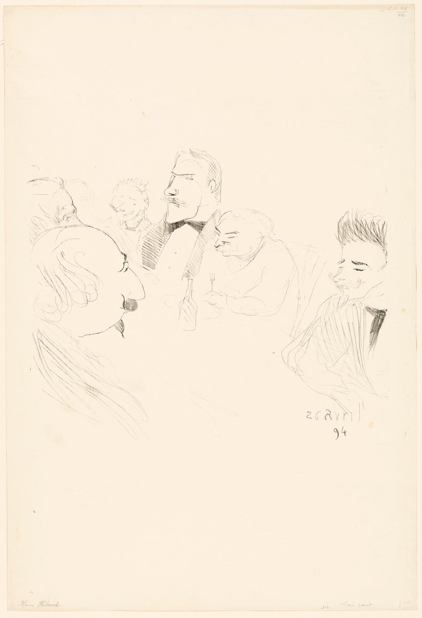 Menykort för Adrien Hébrard av Henri de Toulouse-Lautrec