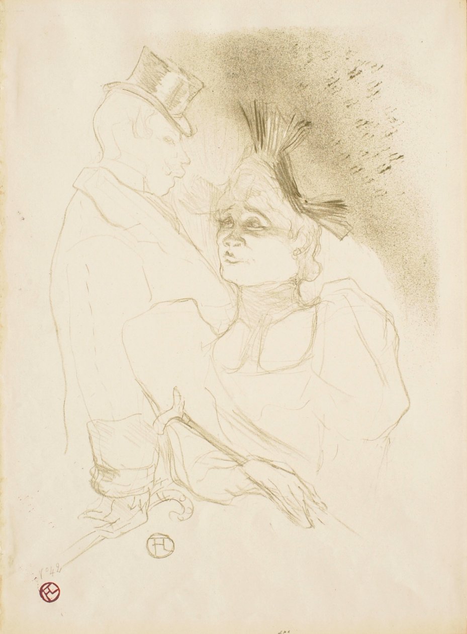 Mlle Lender och Baron av Henri de Toulouse-Lautrec