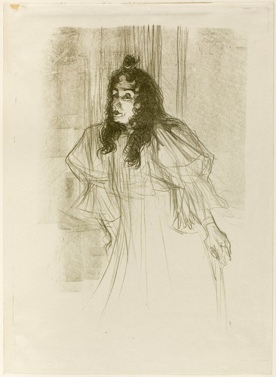 Miss May Belfort med långt hår av Henri de Toulouse-Lautrec