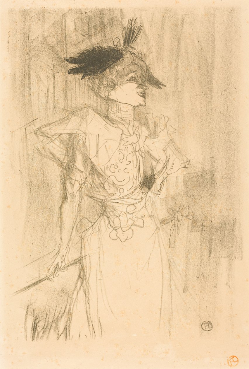 Mlle. Marcelle Lender, stående (Mlle. Marcelle Lender, debout) av Henri de Toulouse-Lautrec