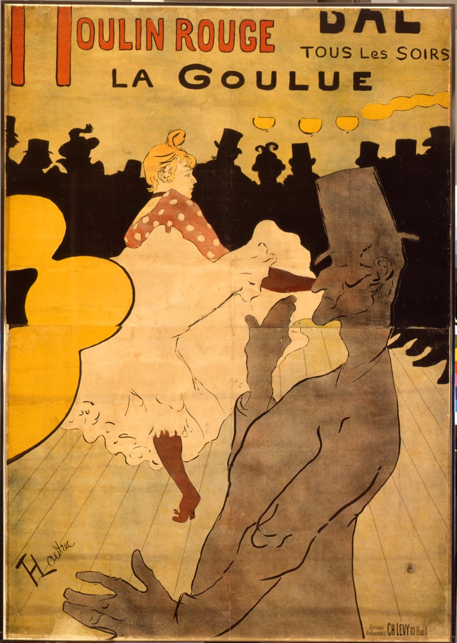 Moulin Rouge-La Goulue (färglitografi) av Henri de Toulouse Lautrec