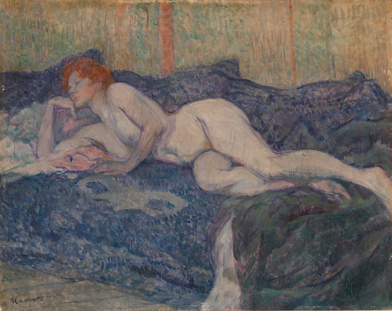 Naken liggande på en soffa av Henri de Toulouse-Lautrec