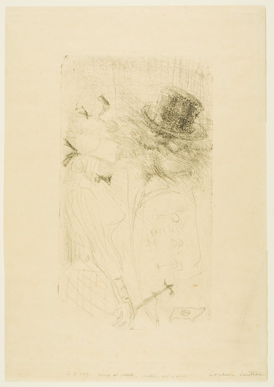 Gammal man och ung flicka av Henri de Toulouse-Lautrec