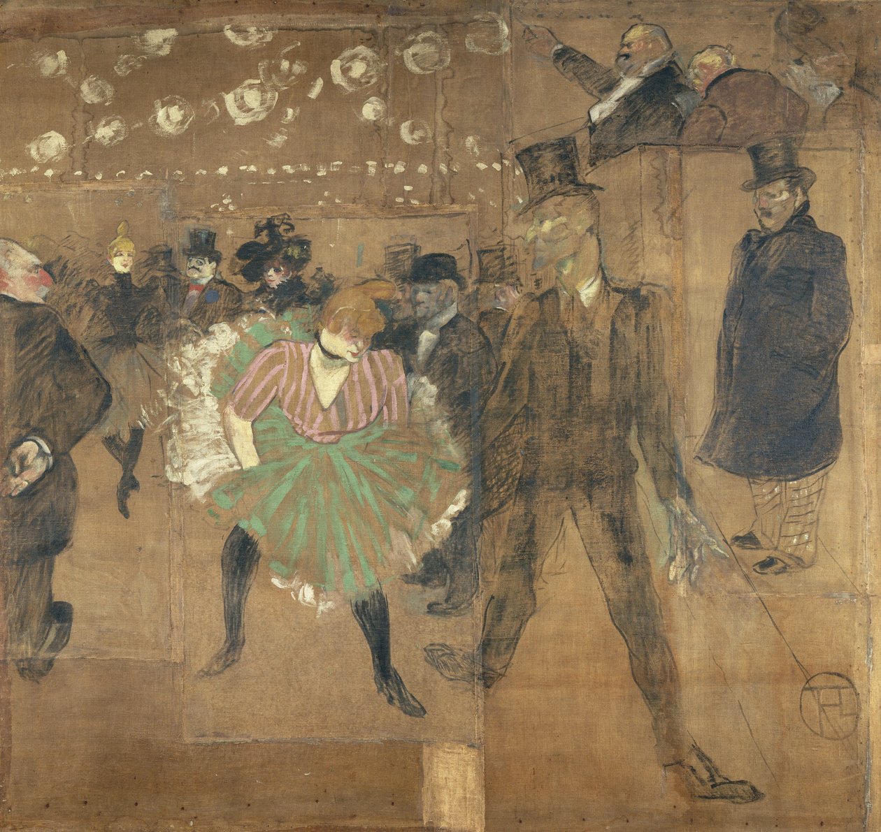 Panneaux pour la baraque de la Goulue, à la Foire du Trône à Paris av Henri de Toulouse-Lautrec