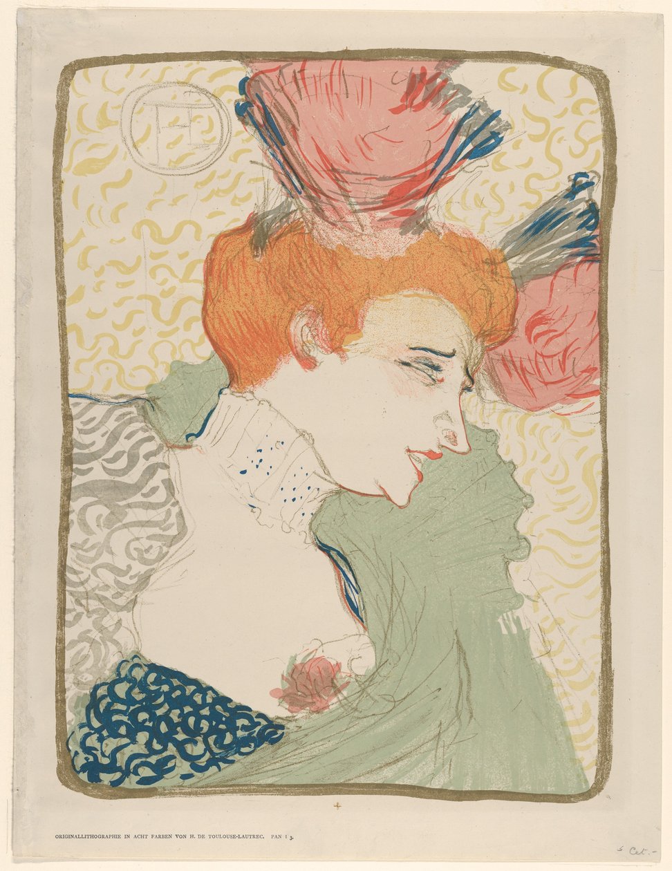 Porträttbyst av Mademoiselle Marcelle Lender av Henri de Toulouse-Lautrec