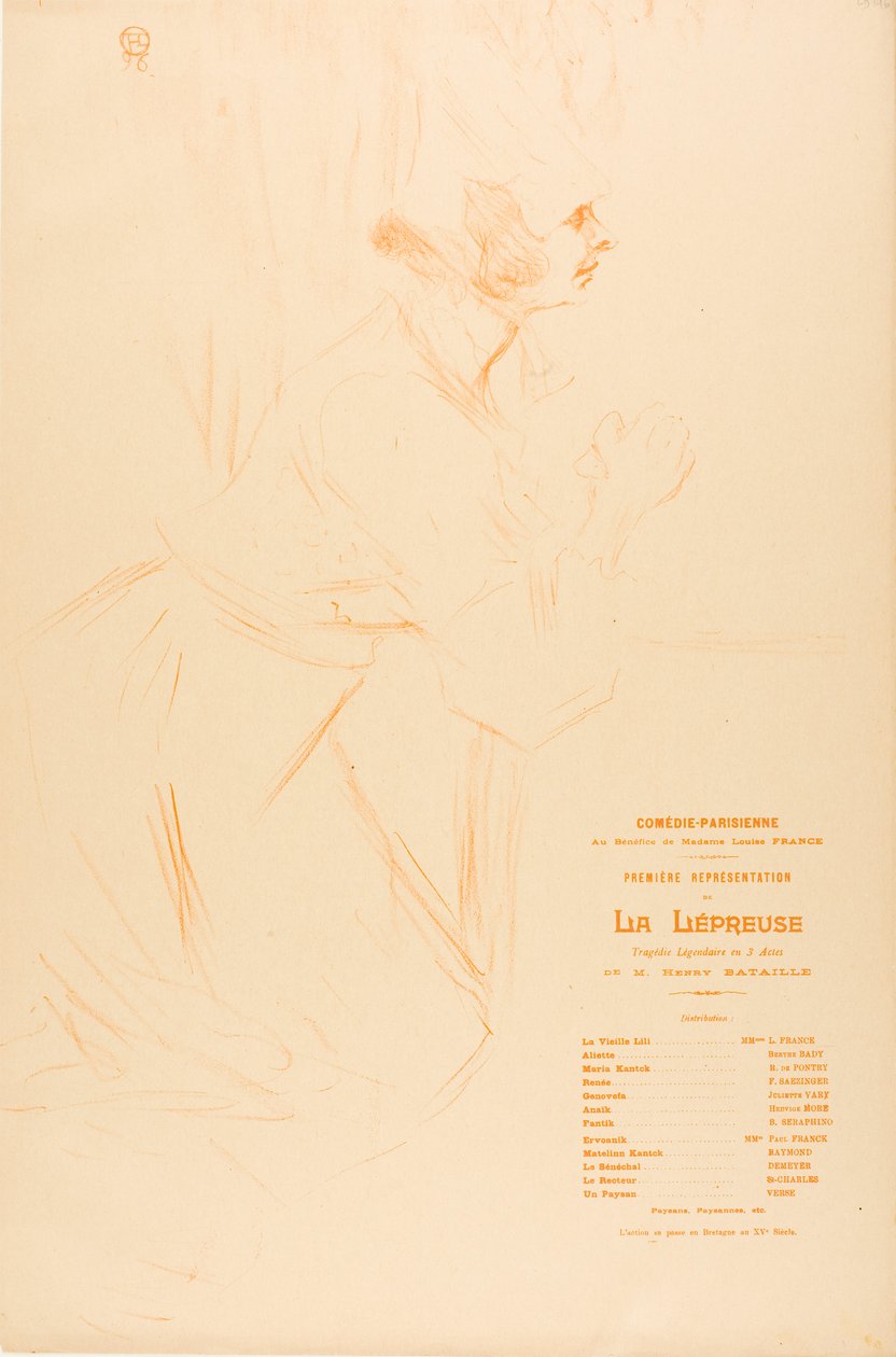 Program för spetälska av Henri de Toulouse-Lautrec